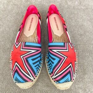 Nicholas Kirkwood Womens 40 10 Espadrilles Flats Shoes Slip On Multicolor Satin